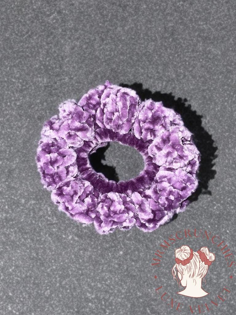 Large Midnight Purple Luxe Velvet Scrunchie (Sparkle)