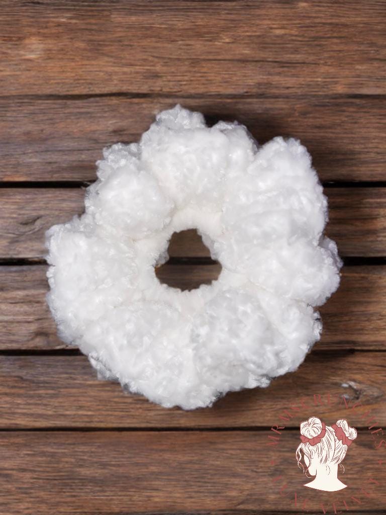 Mini White Luxe Velvet Scrunchie
