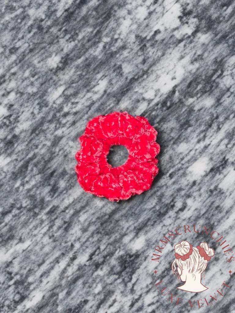 Mini Scarlet Luxe Velvet Scrunchie