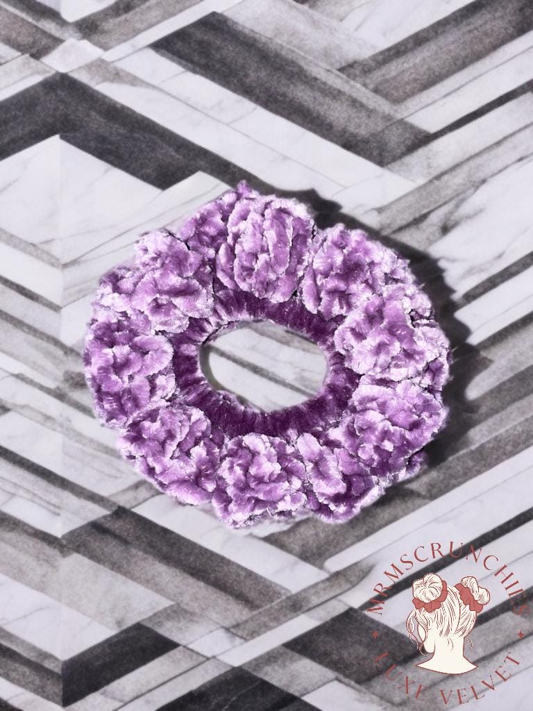 Large Midnight Purple Luxe Velvet Scrunchie (Sparkle)