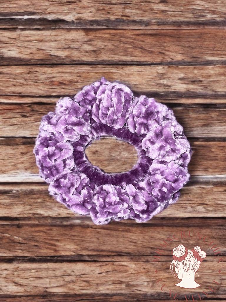 Large Midnight Purple Luxe Velvet Scrunchie (Sparkle)