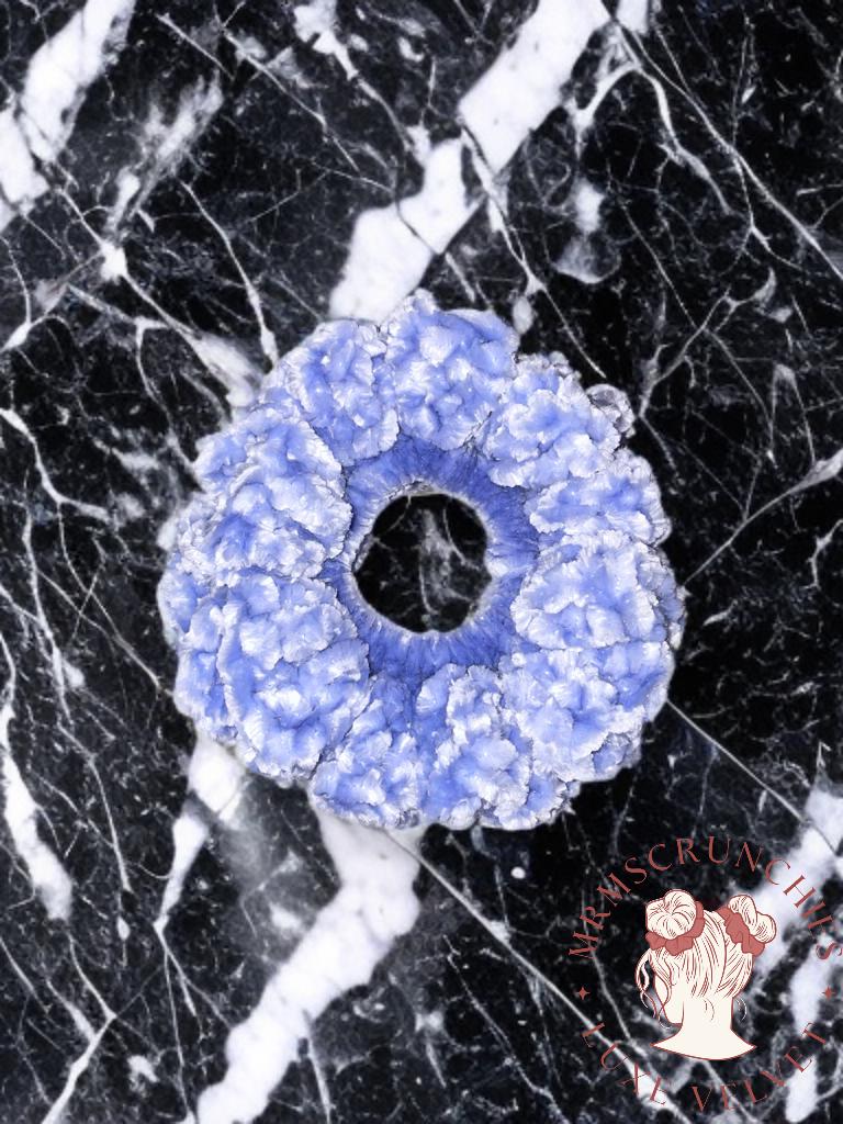 Mini Stormy Blue Luxe Velvet Scrunchie