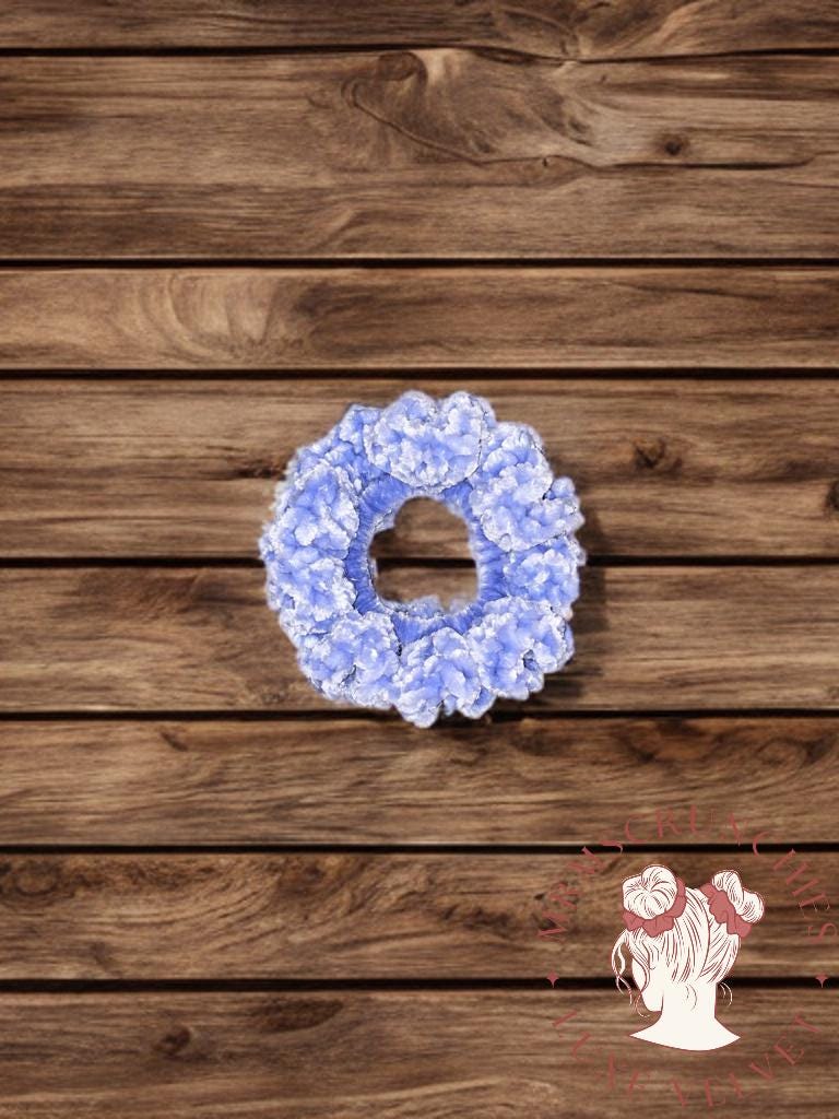 Large Stormy Blue Luxe Velvet Scrunchie