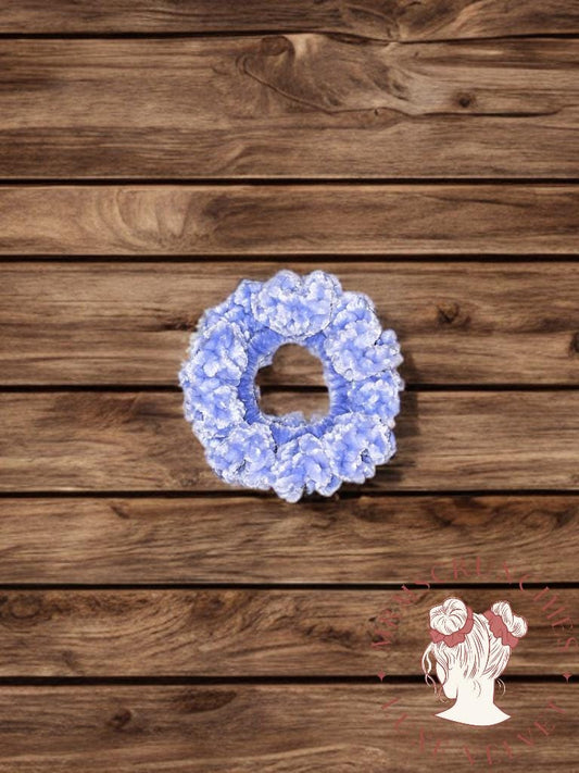 Large Stormy Blue Luxe Velvet Scrunchie