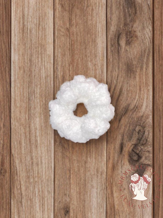 Mini White Luxe Velvet Scrunchie