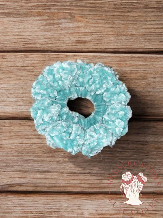 Mini Aqua Luxe Velvet Scrunchie