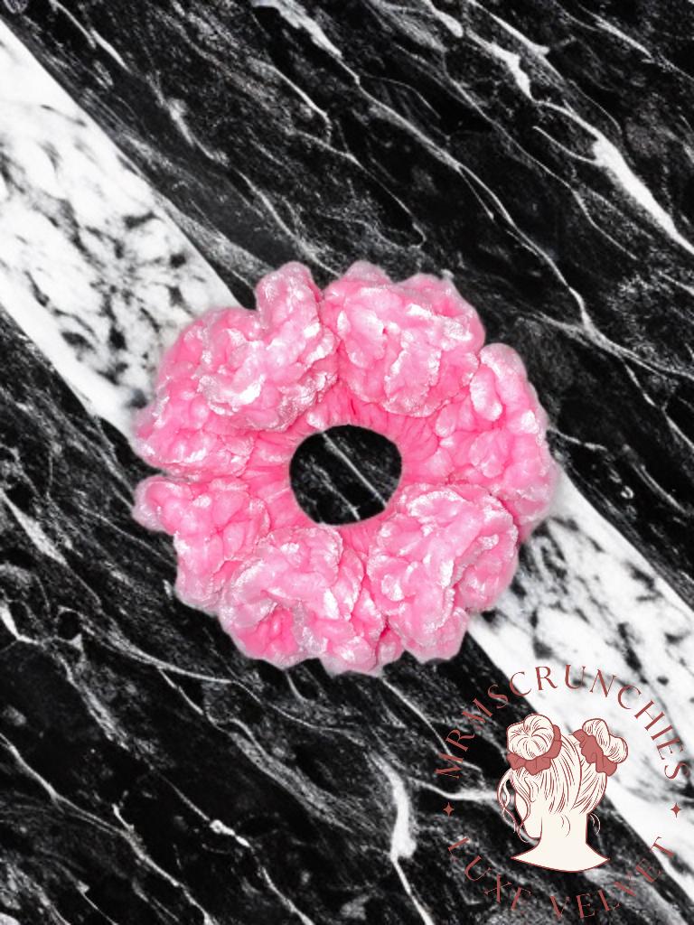 Mini Pink Luxe Velvet Scrunchie