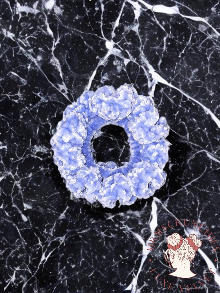 Large Stormy Blue Luxe Velvet Scrunchie