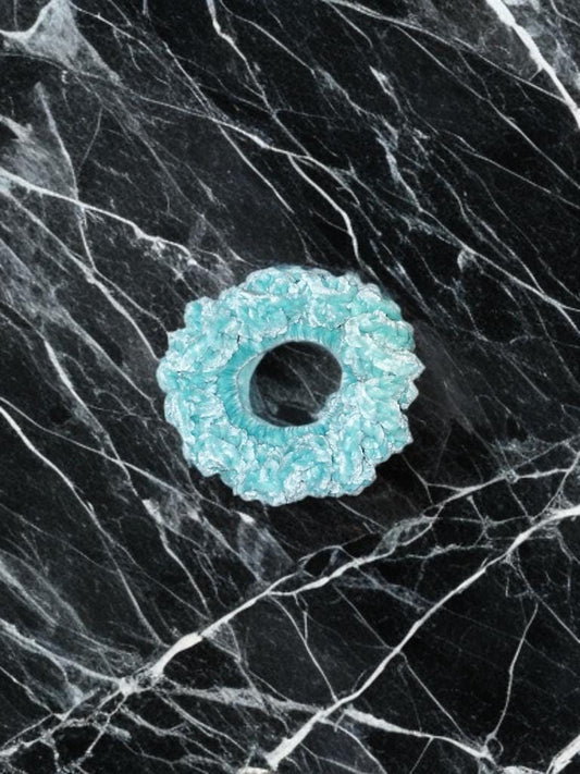 Small Aqua Luxe Velvet Scrunchie